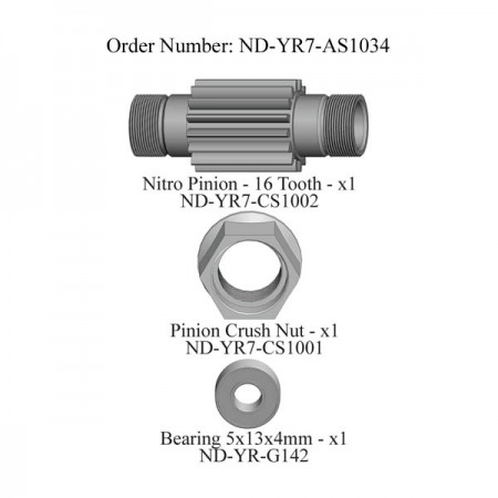 Nitro Pinion Set - 16 Tooth R7