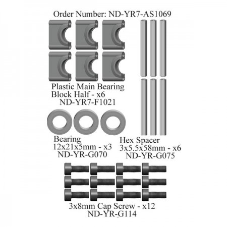 Main Shaft Bearing Block Set R7