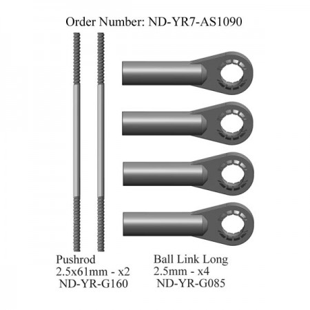 Flybarless Rotor Head Pushrod Set R7