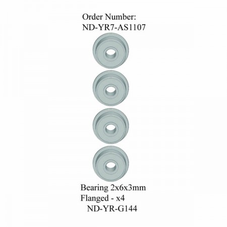 Bearing 2x6x3mm Flanged