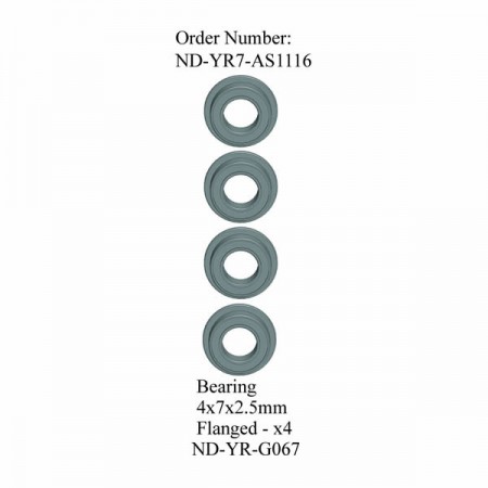 Bearing 4x7x2.5mm Flanged