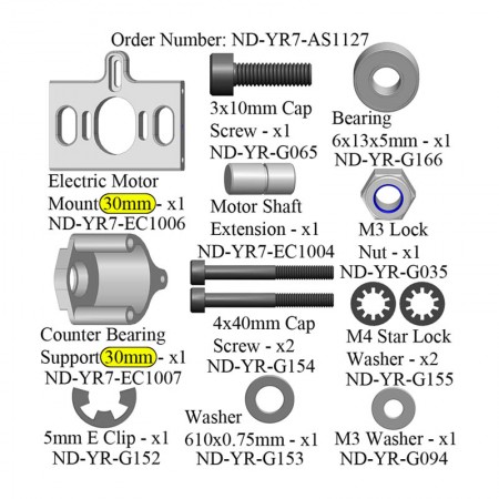 30mm Electric Motor Mount Set