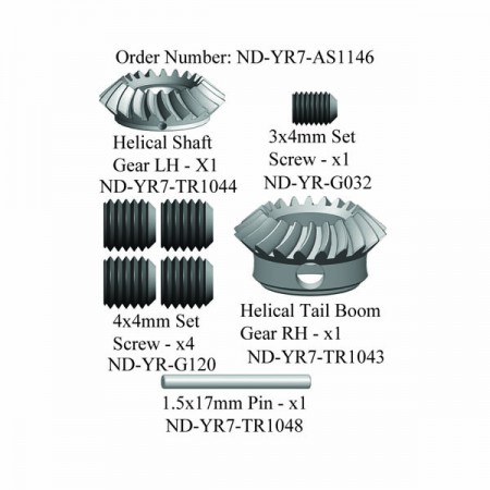 Front Steel Helical Tail Gear Set Ballistic